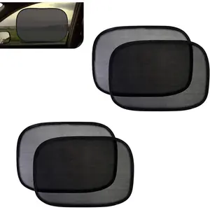 4 Pack Baby Car Window Shades, Double Layer Mesh UV Protection Side Window Sunshade, Anti Glare Heat Blocker