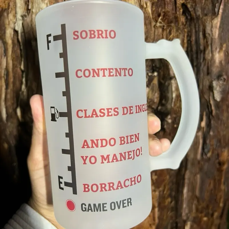ETAPAS DE UN BORRACHO 16oz Beer mug ETAPAS DE UN BORRACHO 16oz Beer mug