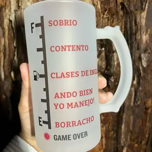 ETAPAS DE UN BORRACHO 16oz Beer mug