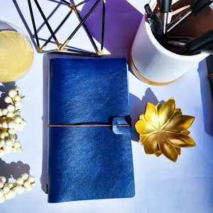 Midnight Blue: Vegan Leather Travel Journal PU Leather