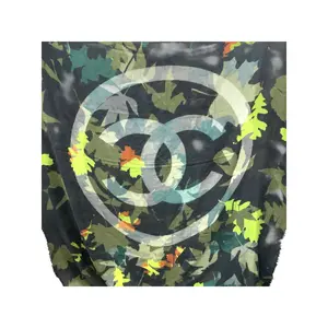 Pre-owned CHANEL Cashmere Small Leather Goods Camouflage Large Scarf
