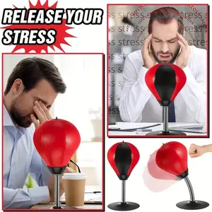 Release Your Stress Desktop Punching Bag - Suctions to Your Desk Heavy Duty Stress Relief Boxing Bag Toy for Office Home Cool Gadget for Office Gag Gift for Boss or Coworker Classroom Use Halloween - Relaxation Stick Solution