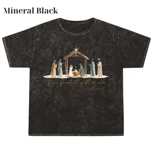 Mineral Black Nativity Graphic Tee – The Greatest Gift Of All Christian Christmas Shirt casual apparel trendy unisex streetwear