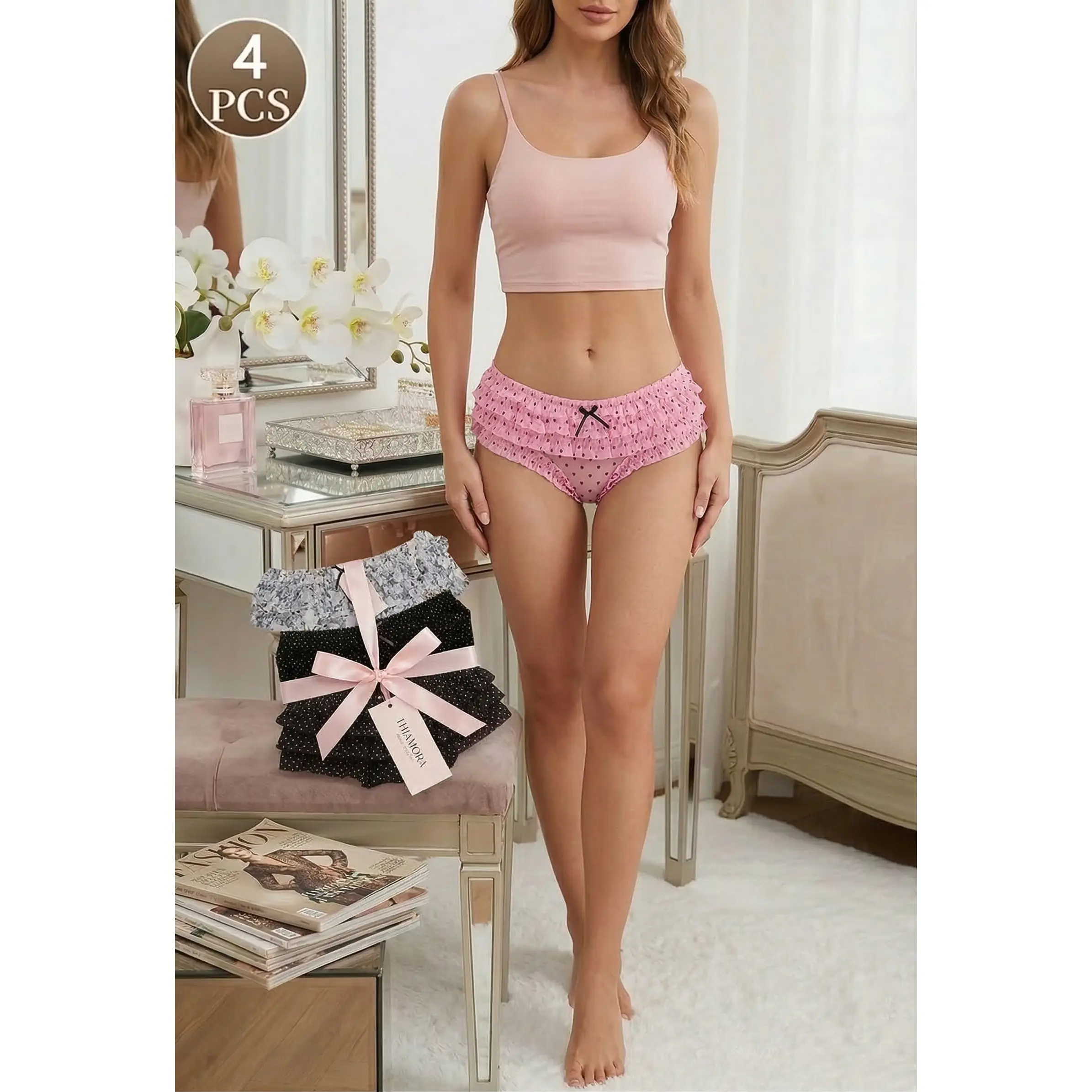 Sweetheart Lace Panty Set – 4PCS