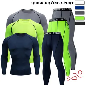 Men's Gym Quick drying Underwear Set, Underwear Long Stretch Tight Sports Set, Outdoor Running, High Elasticity