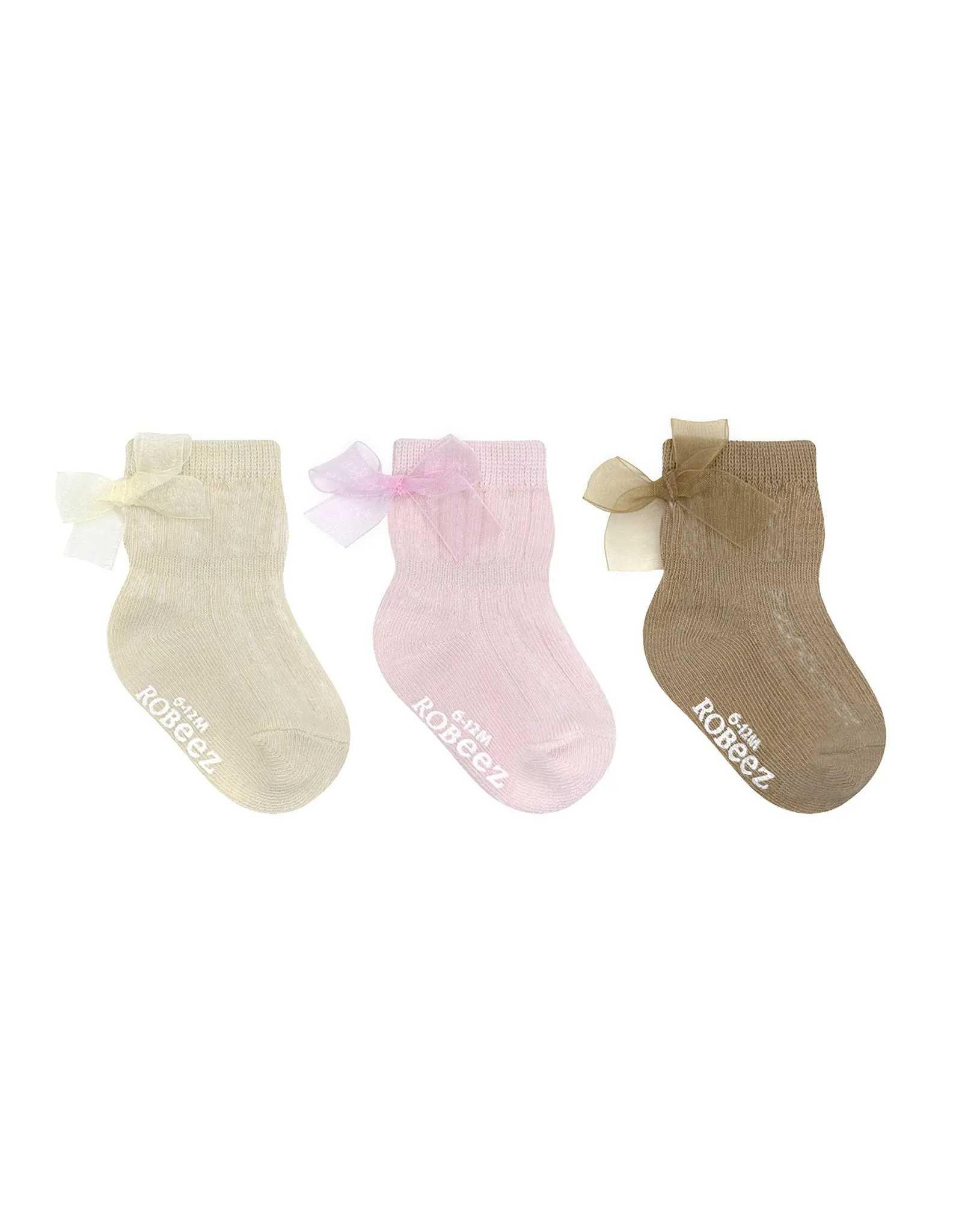 Marie's Cable Tops 3-Pack Baby Socks Neutral