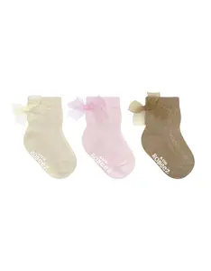 Marie's Cable Tops 3-Pack Baby Socks Neutral