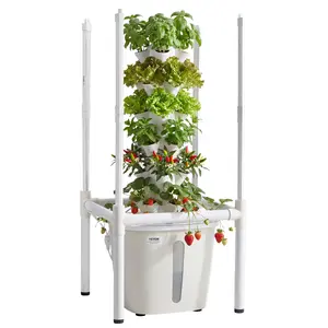 【DealsForYouDays】VEVOR Hydroponic Tower, 30 Pods 6 Tiers Hydroponics Growing System Kit with LED Grow Light & App Control, Vertical Home Garden with 20L Water Tank & Pump, Planter for Indoor Herbs, Fruits, Vegetables, Fathers Day, 6-Tier Vertical Design