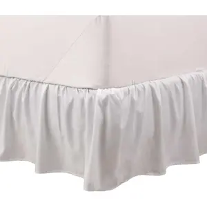Twin Ruffle Bed Skirt | Easy Fit Bed Skirts | Microfiber Bed Skirt | 15 Inch Drop | Hotel Quality Bedskirt | White