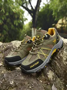 Men's Slip-On Hiking Shoes, Waterproof Breathable Outdoor Walking Sneakers, Non-Slip Durable Trail Shoes for Camping, Trekking, Casual Wear, Athletic Shoes, Athletic Footwear