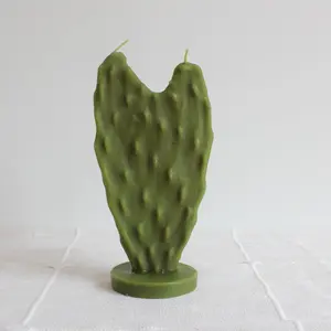 Heart Nopal Cactus Beeswax Candle