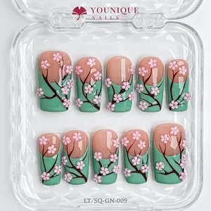 Younique Nails | 10PCS 100% Handmade Press-On Nails | Reusable Colorful Art acrylic stylish 3D