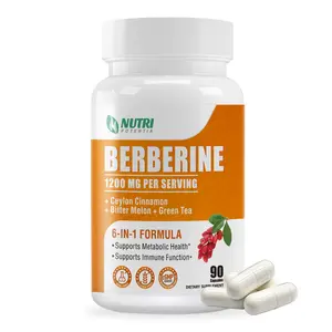 Berberine Supplement 1200mg - Berberine Complex with Ceylon Cinnamon, Bitter Melon & Green Tea Extract, Supports Metabolic Health, Gluten Free & Non-GMO - 90 Capsules