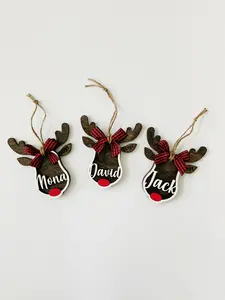 Personalized Reindeer Christmas Ornaments | Custom Name Holiday Decorations Gift Lightweight