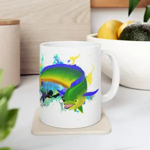 Colorful Abstract Mahi mahi Fish Ceramic Mug