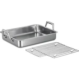 Rectangular Roasting Pan with Basting Grill Stainless Steel 13.5-Inch, 80203/003DS