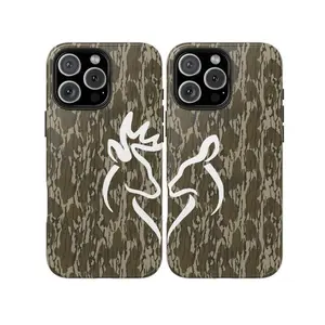 Vintage Buck And Doe Kissing Couple Camo Phone Case, Bottomland Camo