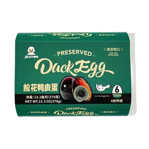 CHOUXIAOYA Preserved Duck Eggs 6 Pack (378g) - Authentic Chinese Songhua Dan, Ready to Eat, Salty & Umami Flavor
