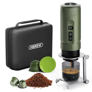 HiBREW H4C Portable Espresso Machine Compatible with NS capsule &  DG capsule &Ground Coffee，Portable Coffee Maker For Travel, Car, Home & Office