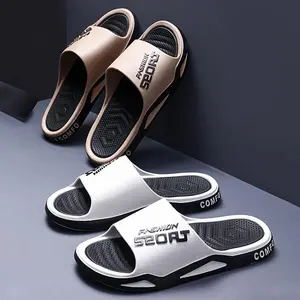 Unisex Breathable PVC Striped Sandals - Non-Slip Lightweight Slippers for Beach/Sports, Wide-Fit Comfortable, Durable Sole