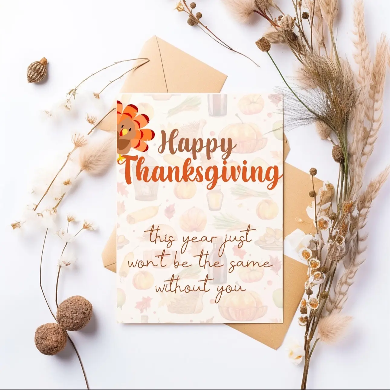 Jeisy Paper Dreams Long-Distance Thanksgiving Card - Emotional Holiday Greeting Card for Family Away
