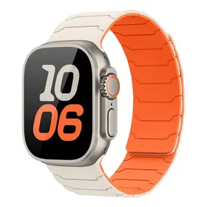 Magnetic Band Compatible with Apple Watch 42mm Series 11/10, Soft Silicone Replacement Strap for Iwatch Se Series 1-11 Smartwatch Strap Smart Watch Accessories