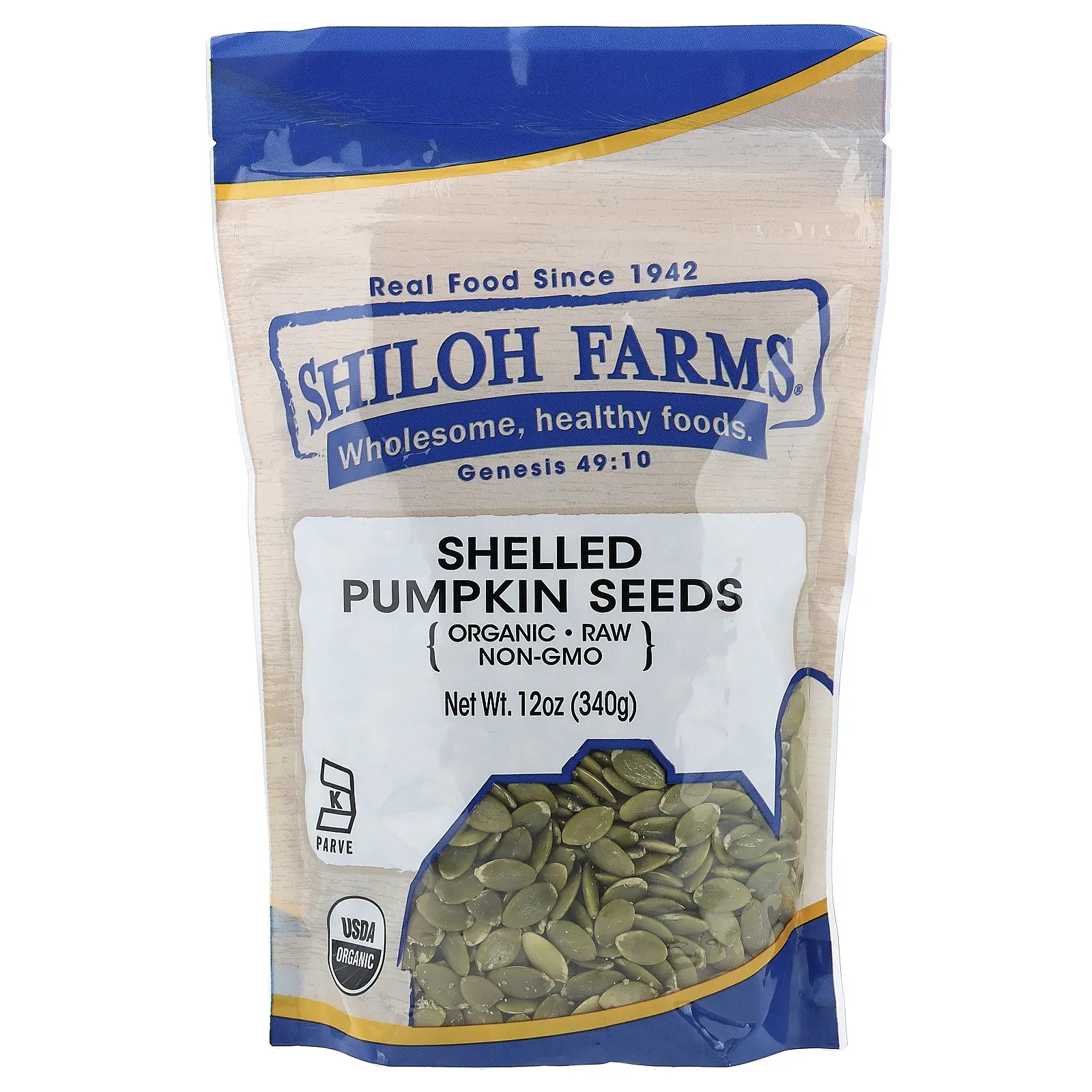 Shiloh Farms Organic Shelled Pumpkin Seeds, 12 oz (340 g)