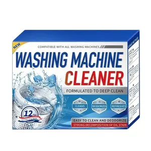 HatStow Washing Machine Cleaner Tablets, 12/24 Pcs Household Cleaning Descaler Deodorizer for Front & Top Load Washers, Deep Cleans Drum Seal & Fixes Laundry Odors