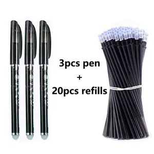 3 Pens + 20 Gel Pen Refills Set, Erasable Gel Ink, Water Washable Handle, Magic Pen Refills, 12 Full Needle Tube Pens Available
