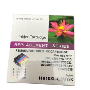 Inkjet Cartridge Replacement Series H 910XL-C/M/Y/K Remanufactured Ink Cartridge for OfficeJet Pro 8015/8020/8022/8023/8025/8026/8031/8033/8034/8035