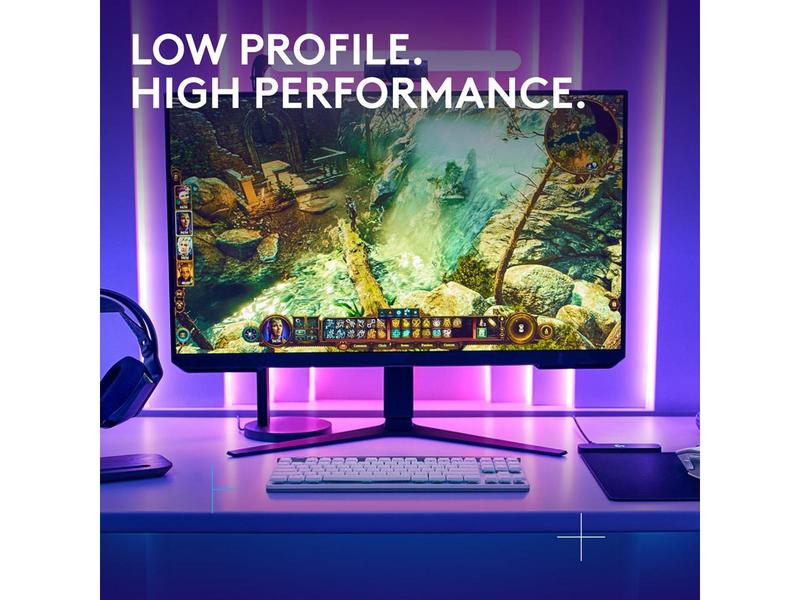 Logitech G515 LIGHTSPEED TKL Low Profile Wireless Gaming Keyboard - GL Brown Tactile Switches, LIGHTSYNC RGB, Thin Tenkeyless Design, PBT Keycaps - White