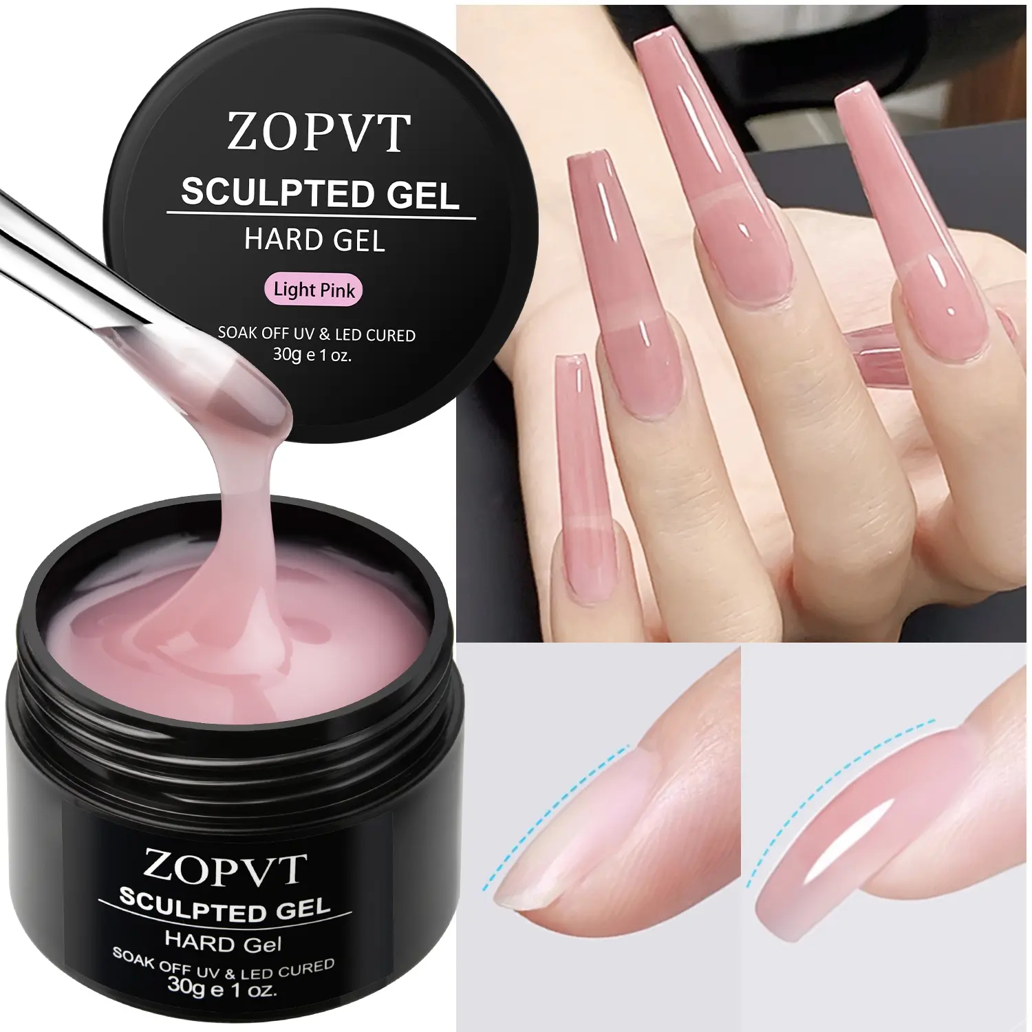 Nail Extension Builder Gel Set with Nail Art Brush and File, Professional Manicure Tools for Salon Quality Results at Home Use Poly Gel Kit Nail Extension Diy Polygel Nails