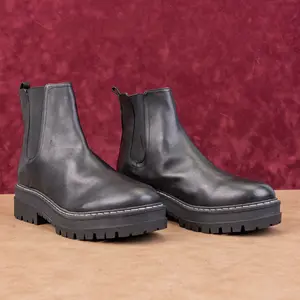 Marc Fisher Women Padmia Chunky Platform Festival Black Chelsea Boots sz 10