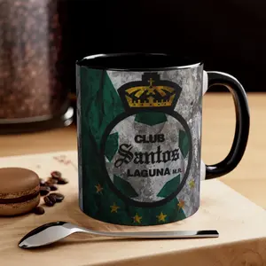 Liga MX - Santos Laguna Soccer Accent Coffee Mug 11oz, Mexican Football Team Fan Gift, Soccer Lover cup, Sports Theme Mug, Soccer Club Souvenir