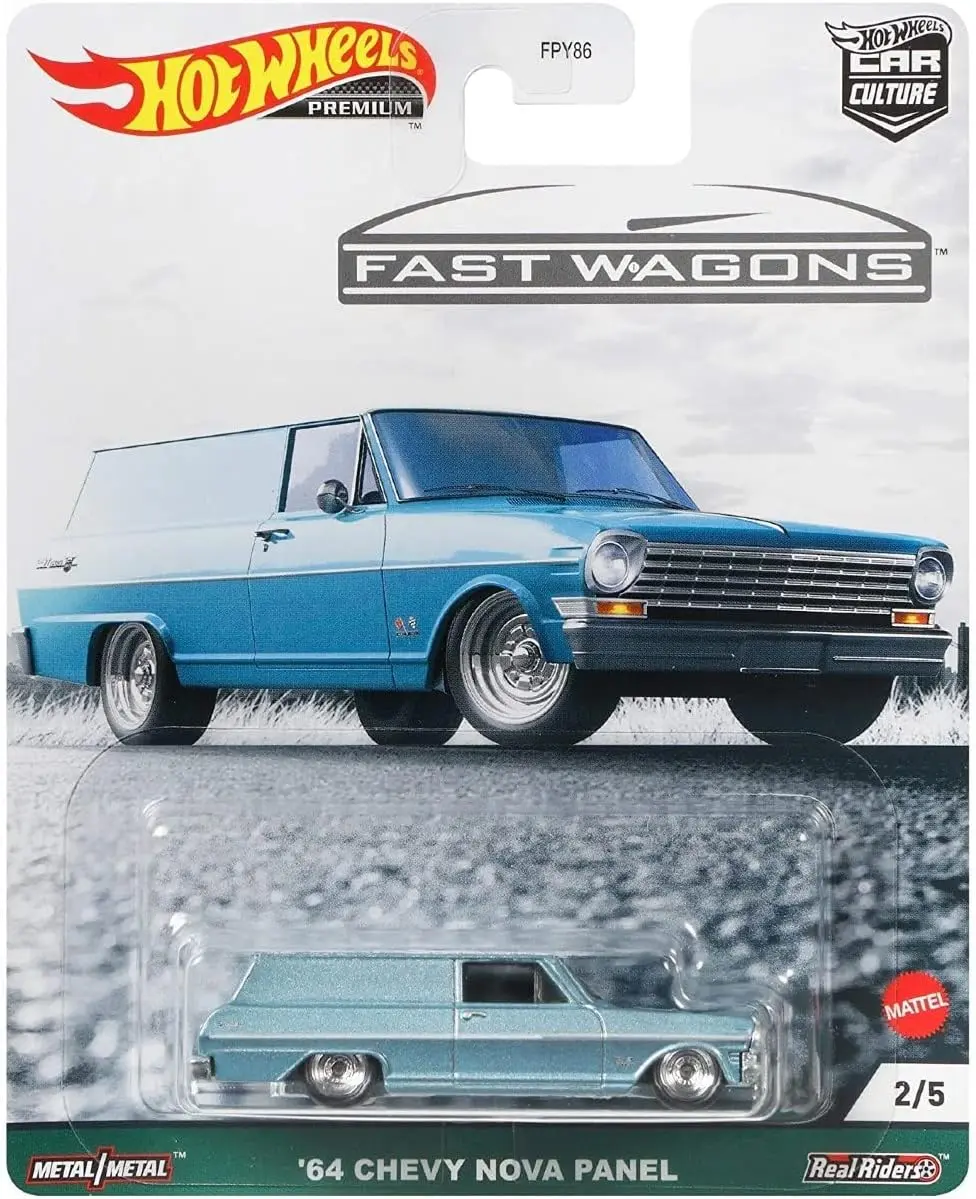Hot Wheels Premium Car Culture Fast Wagons '64 Chevy Nova Panel 1:64 Scale Diecast Model Car