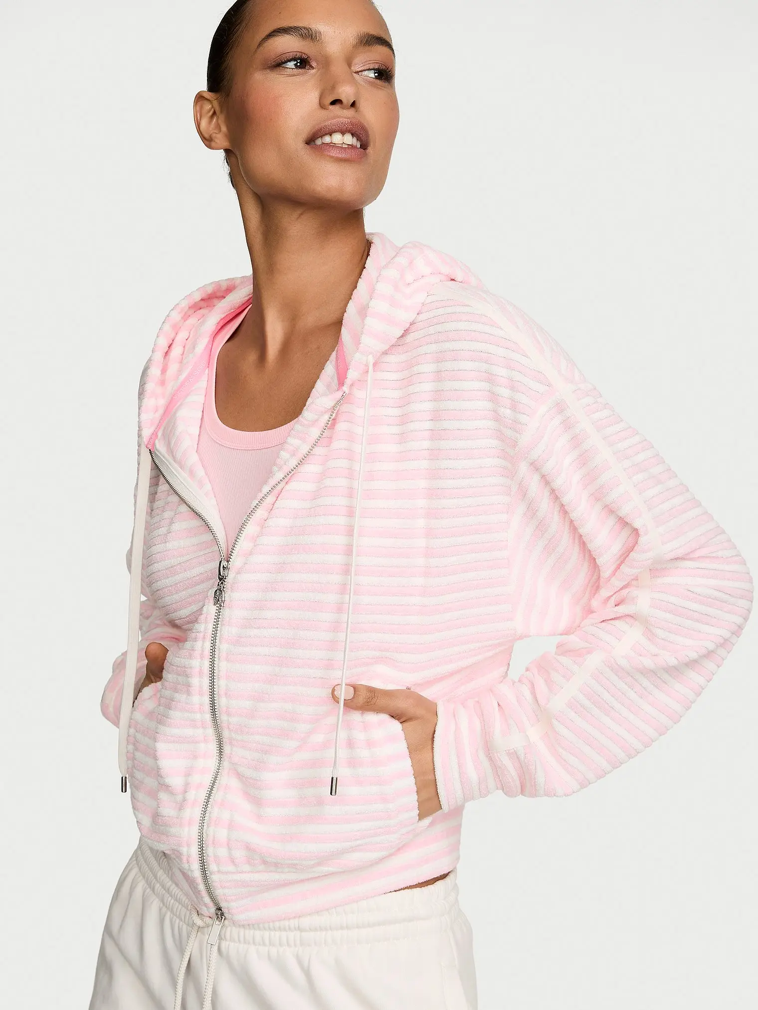 Victoria's Secret Micro Terry Full-Zip Hoodie