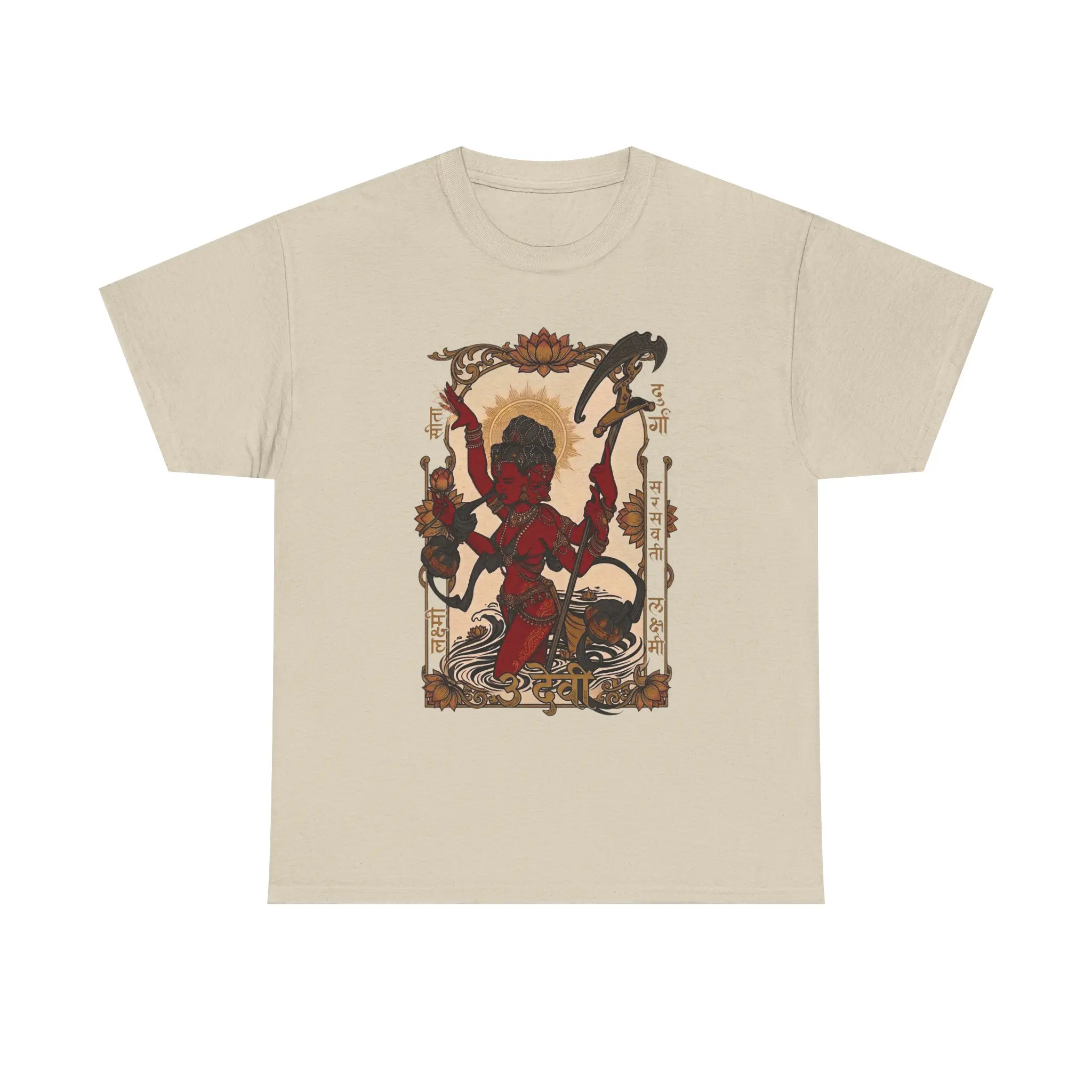 Graphic Tee | Hindi, Waves, Vintage Tattoo Art | 3Devi Drawing | Bali Goddess Graphic