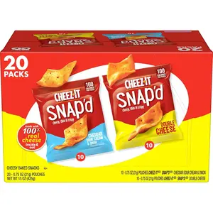 Snap'd Cheese Cracker Chips, Thin Crisps, Lunch Snacks, Variety, 15oz Box (20 Packs) Snap'd Cheese Cracker Chips, Thin Crisps, Lunch Snacks, Variety, 15oz Box (20 Packs)