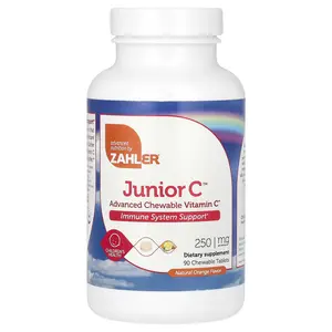 Zahler Junior C, Advanced Chewable Vitamin C, Natural Orange, 250 mg, 90 Chewable Tablets