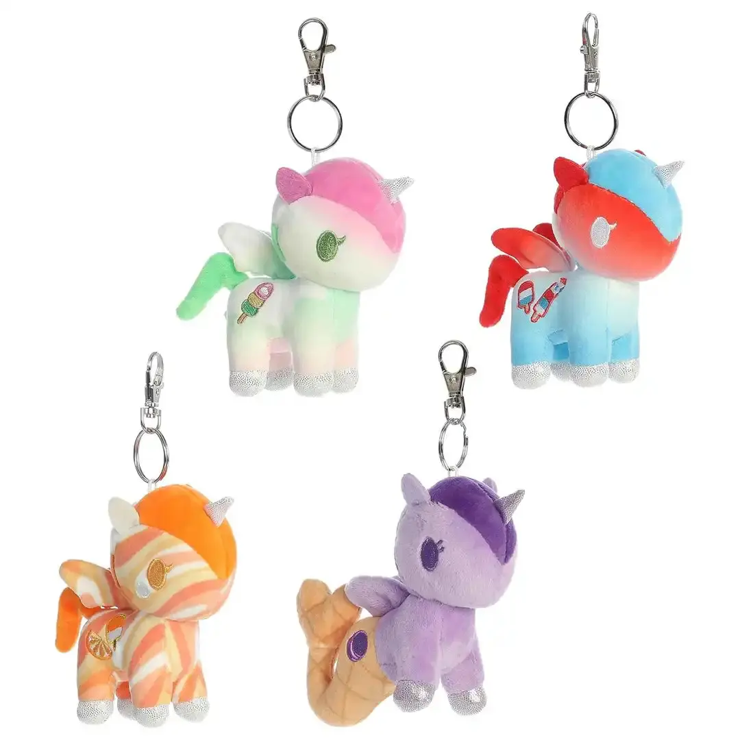 tokidoki Unicorn Aurora Enchanting Frozen Treats Collectible Blind Bags - Clip-On 4.5" Tasty Peach Plush Keychain, No Bean Pellets, Good Soft Fluffy Feel, All Ages