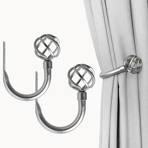 Handmade Metal Curtain Holdbacks 2 count, Decoration Matt Black Curtain Tie  Hooks for Wall, Heavy Duty Side Holders Tiebacks Accessories for Drapes Drapery Window