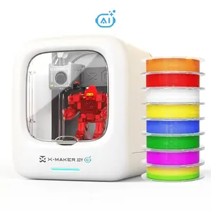 AOSEED X-MAKER JOY AI 3D Printer Bundle for Kids and Beginners, Fully Assembled, AI Design App, Auto Leveling, 8 PLA Filaments Included