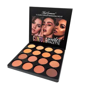Concealer Contour Plate, 16 Shades Medium to Dark, Makeup Powder Palette, Contouring Palette, Bronzer, Covers Circles, Bruises, Age Spots, Vegetarian, Non-Irritating