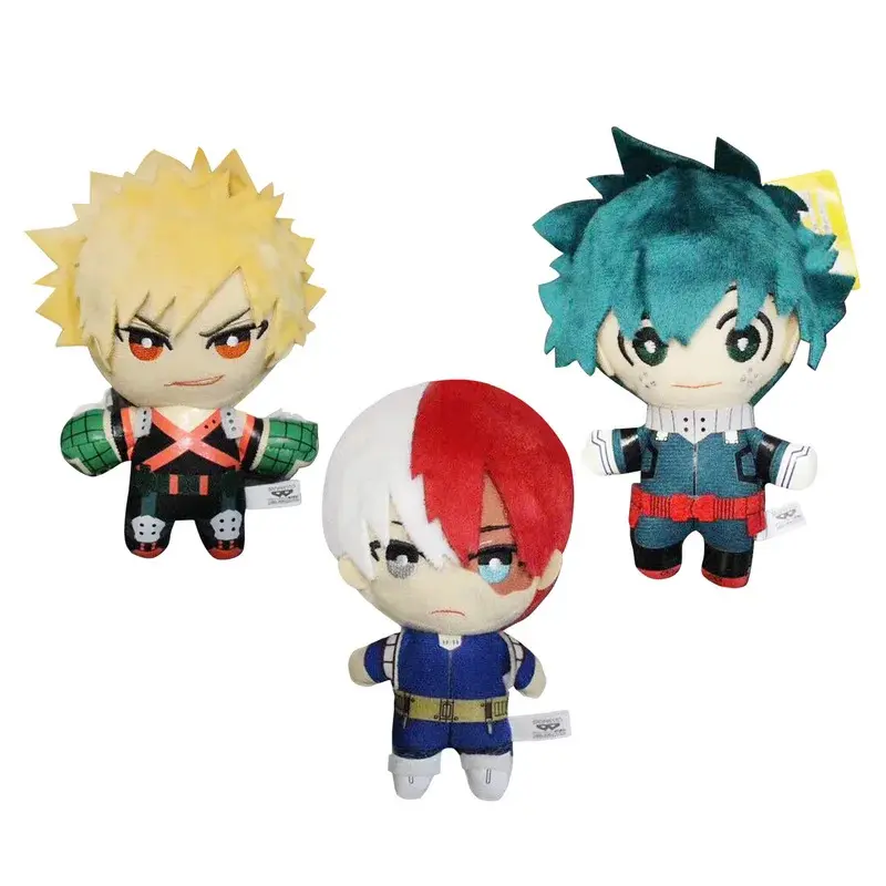 My Hero Academia Stuffed Toy Plush Dolls - Izuku Midoriya, Katsuki Bakugou, Shouto Todoroki 15cm Anime Collectibles for Boys & Girls Gift Ornament