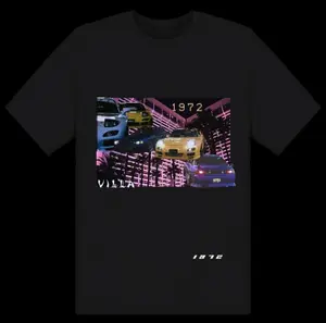 1972 Villa Vintage T-Shirt/ Streetwear/Gym Cotton Black Crew Neck Casual