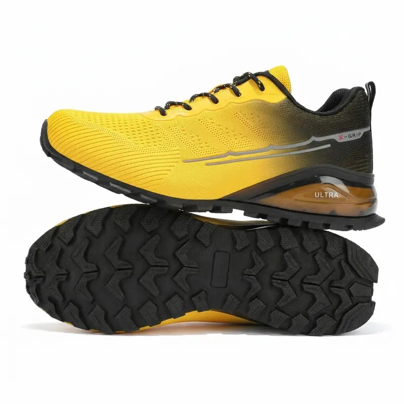 Krizely Mens Trail Running Shoes Yellow Black Ombre Gradient Athletic Sneakers Kricely Men main image 3