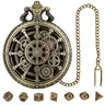 Punk Gear Design Watch Case with Chain & Dice, 1 Set Vintage Style Watch Case with Polyhedral Mini Dice, Party Game Accessories for Men & Women, Fashionable Watch Accessories, Christmas Gift