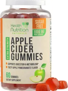 Vegan Apple Cider Vinegar Gummies | Max Strength 1000mg | Sugar Free ACV Supplement Gummy Vitamins Supports Digestion, Metabolism, Natural Apple Flavor with Mother, Non-GMO, Gluten Free - 60 Gummies