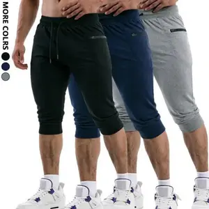 Men's 7/8 Length Gym Joggers - Perfect Fitted Cropped Sweatpants for Workout & Daily Style