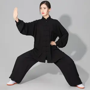 Chinese Tai Chi Uniform Cotton Wushu Kung Fu Clothing Kids Adults Martial Arts Wing Chun Suit Taichi Performance Tang Suit Taiji Gift Casual Kurta Traditional